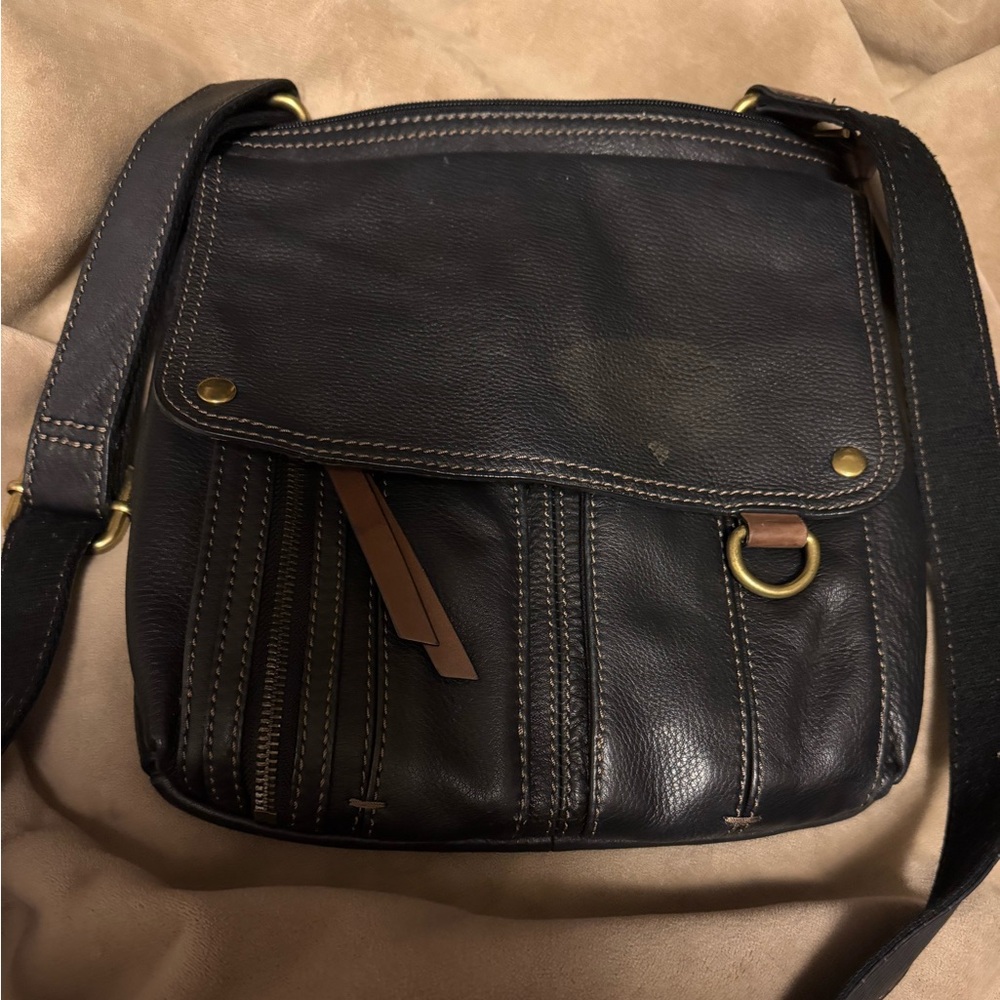 Fossil Morgan Traveler in Black Leather